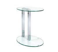 HAKU Möbel Tavolino cromo, Metallo, vetro di sicurezza 8 mm - Dim. L 45 cm x A 50 cm x P 35 cm, Stile Moderno