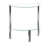 HAKU Möbel Tavolino cromo, Metallo, vetro di sicurezza - Dim. L 45 cm x A 47 cm x P 22 cm, Stile Moderno