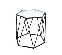 HAKU Möbel Tavolino nero, Metallo, vetro di sicurezza - Dim. L 46 cm x A 46 cm x P 40 cm, Stile Moderno