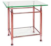 HAKU Möbel Tavolino rame, Metallo, vetro di sicurezza - Dim. L 58 cm x A 52 cm x P 43 cm, Stile Contemporaneo