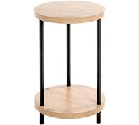 HAKU Möbel Tavolino rovere chiaro, nero, MDF, Metallo - Dim: A 50 x Ø 30 cm, Stile: Moderno