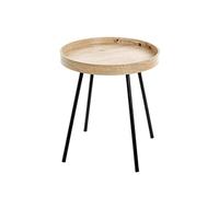 HAKU Möbel Tavolino rovere, nero, MDF, metallo - Dim.: A 45 cm x Ø 40 cm, Stile: Moderno