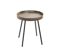 HAKU Möbel Tavolino rovere, nero, MDF, metallo - Dim.: A 45 cm x Ø 40 cm, Stile: Moderno