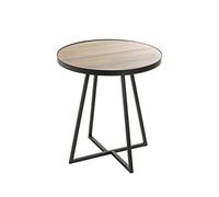 HAKU Möbel Tavolino rovere, nero, MDF, metallo - Dim. A 52 cm x Ø 48 cm, Stile Moderno