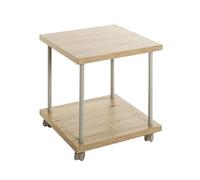 HAKU Möbel Tavolino su rotelle rovere chiaro, grigio cashmere, MDF, Metallo - Dim: L 40 x A 45 x P 40 cm, Stile: Moderno