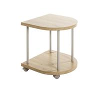 HAKU Möbel Tavolino su rotelle rovere, grigio, MDF, metallo - Dim.: L 40 cm x A 45 cm x P 40 cm, Stile: Moderno