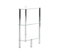 HAKU Möbel Scaffale cromo, Metallo, vetro di sicurezza - Dim. L 45 cm x A 77 cm x P 32 cm, Stile Moderno