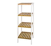 HAKU Scaffale natura, bianco, Bamboo, MDF - Dim. L 35 cm x A 112 cm x P 33 cm, Stile Scandinavo