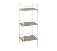 HAKU Scaffale, rovere chiaro, bianco, MDF, metallo - Dim.: L 34 x A 96 x P 27 cm, Stile: Moderno