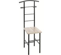 HAKU Möbel Cameriere da uomo Rovere San Remo, nero, MDF, metallo - Dim. L 46 cm x A 109 cm x P 46 cm, Stile Moderno