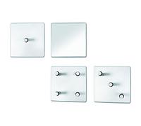 HAKU Set appendiabiti bianco, Metallo, specchio - Dim. L 15 cm x A 15 cm x P 6 cm, Stile Moderno