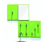 HAKU Set appendiabiti verde, Metallo, specchio - Dim. L 15 cm x A 15 cm x P 6 cm, Stile Moderno