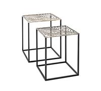 HAKU Set di 2 tavolini bronzo, nero, metallo - Dim. L 35/40 cm x A 45/50 cm x P 35/40 cm, Stile Art Deco
