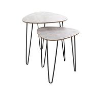 HAKU Möbel Set di 2 tavolini cemento, nero, MDF, metallo - Dim. L 40/48 cm x A 43/48 cm x P 40/48 cm, Stile Moderno