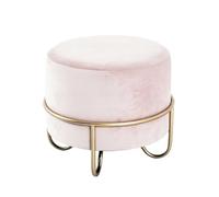 HAKU Sgabello crema, oro, rosa, MDF, metallo, tessuto - Dim. A 40 cm x Ø 43 cm, Stile Art Deco