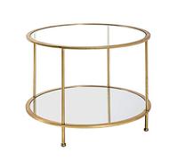 (TG. 60 x 45 cm) HAKU Möbel Tavolino, Tubo in Acciaio, Oro, 60 x 45 cm - NUOVO