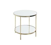 HAKU Möbel Tavolino ottone placcato, Metallo, specchio - Dim. A 46 cm x Ø 45 cm, Stile Art Deco