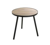 HAKU Tavolino rovere, nero, MDF, metallo - Dim. A 52 cm x Ø 50 cm, Stile Moderno