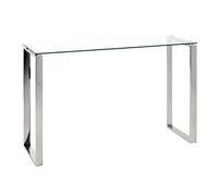 HAKU Tavolo consolle acciaio inossidabile - consolle stretta color acciaio inossidabile di forma rettangolare, in metallo e vetro di sicurezza 8 mm Dim.: L 120 cm x A 78 cm x P 40 cm Stile: Modern