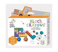 Haku Yoka 6303088 Block - Set di gessetti a cera, carrello elevatore, pietre colorate in colori vivaci, pastelli a cera a forma di morsetto, senza scolorimento, per bambini dai 3 anni in su,