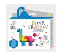 Haku Yoka Pastelli a forma di brachiosauro, 8 colori, senza sporcare, super resistenti e facili da impugnare, per bambini dai 3 anni in su, cera d'api naturale e minerale organico colorato Lego Style