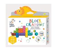 Haku Yoka Pastelli a forma di triceratopo, 8 colori, senza sporcare, super resistenti e facili da impugnare, per bambini dai 3 anni in su, cera d'api naturale e minerale organico colorato stile Lego