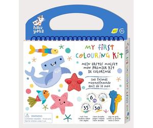 Haku Yoka Sea Friends My First Coloring Kit, kit da colorare con 6 pastelli a cera d'api Smile, certificato FSC