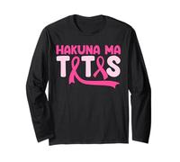 Hakuna Ma Tatas - Nastro Rosa per la sensibilizzazione Contro Il Cancro al Seno Maglia a Manica