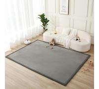 Hakuna Matte CloudSoft, tappetino da gioco per bambini, 200 x 280 cm, grigio scuro, in memory foam, velluto corallo, per gattonare e giocare accogliente, antiscivolo, resistente all'acqua, facile