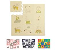 Hakuna Matte Elegante tappeto puzzle per neonati 0, 9x0, 9 m - 9 pannelli 30x30 cm con animali e 12 bordi - Tappetino da gioco più spesso del 20% in confezione riciclabile - atossico e inodore