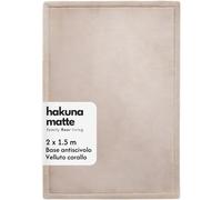 Hakuna Matte tappetino da gioco morbido, 152 x 200 cm, beige velluto corallo, memory foam, antiscivolo, impermeabile, per cura pancia