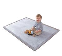Tappetino da gioco per bambini, in velluto corallo, grande, 170 x 120 x 2,5 cm, in memory foam ad alta densità, elegante tappetino da gioco per pavimento con retro antiscivolo, per gattonare, giocare