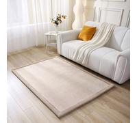 Hakuna Matte Tappeto da gioco in velluto corallo, 170 x 120 x 2,5 cm, beige - Tappeto in memoria su pavimento con antiscivolo