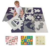 Hakuna Matte Tappeto Puzzle per Bambini con Animali - 12 Piastrelle in Schiuma 20% Più Spesse e Morbide - Per Imparare e Giocare - 100% Sicuro, Non Tossico, Inodore