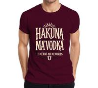Hakuna Ma'Vodka It Means No Statement - Maglietta da uomo, bordeaux, L