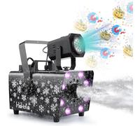 HAKUTA Macchina della neve 800W aggiornata con 8 luci LED RGB, proiezione LED e 2 telecomandi wireless, perfetta per Natale, Halloween, feste, matrimoni e DJ Stage