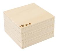 HAKZEON 100 fogli di legno di balsa, 100 x 100 x 2 mm, fogli di legno di tiglio non finiti per progetti di costruzione fai da te, modellini, arte, artigianato, casa, aerei, navi e barche