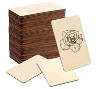 HAKZEON 100 Pezzi Rettangolo in legno, 100 x 150 x 25 mm Pezzi di Legno non Finito Piastrelle in Legno con Angoli Arrotondati per Pittura Fai da te,Arte e Artigianato e Decorazioni per la Casa