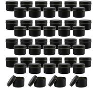 HAKZEON 48 barattoli per candele neri da 113,4 g con coperchio, barattoli vuoti per candele, progetti artistici e artigianali