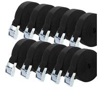 HAKZEON Confezione da 10 cinghie di ancoraggio da 3 m x 25 mm, cinghie di serraggio regolabili, cinghie di fissaggio resistenti, cinghie di fissaggio con fibbia a camma, per portabici, rimorchi