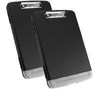 HAKZEON Confezione da 2 tavolette portablocco in plastica A4 con scomparto, portablocco impermeabile 2 in 1, per ufficio e scuola, nero