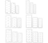 HAKZEON Set di 18 246 stampi geometrici per biscotti a forma di biscotto a forma di calcio esagonale, triangolari e quadrati per biscotti fai da te e torte, 6 stili e 3 misure