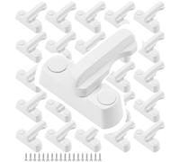 HAKZEON Set di 25 blocchetti bianchi per finestre con viti, in lega di zinco, antifurto, blocco per porte e finestre in PVC UPVC