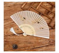 HALAHAI Ventaglio pieghevole cinese pieghevole e portatile, stile cinese, per donne, vestiti cinesi, Cheongsam, ventaglio estivo portatile di carta ventilatore pieghevole (blu: monocolore, dimensioni
