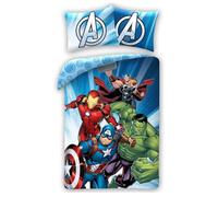 Halantex Avengers - Set di biancheria da letto per bambini, copripiumino 140 x 200 cm + federa 70 x 90 cm, 100% cotone Öko Tex