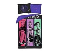 Halantex Biancheria da letto K-Pop Demon Hunters Huntrix - Copripiumino singolo Reversibile 140x200cm e Federa 70x90cm - Multicolore - 100% Cotone - OEKO-TEX