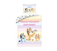 Halantex Bluey - Biancheria da letto per bambini, 140 x 200 cm, in cotone, reversibile, Oeko Tex