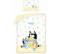 Halantex BLUEY con BINGO BANDIT cagnolini - Set letto per bambini 100 x 135 cm, 100% cotone Oeko-Tex - Multicolore