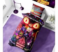 Halantex FNAF Security Breach - Set copripiumino singolo e federa, misto cotone, reversibile, per bambini, comodo, resistente e facile da pulire