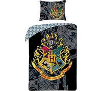 Halantex Harry Potter, set di biancheria da letto, 140 x 200 cm, copripiumino 70 x 90 cm, federa 100% cotone, Ron Hogwarts Hermine Ravenclaw Hufflepuff